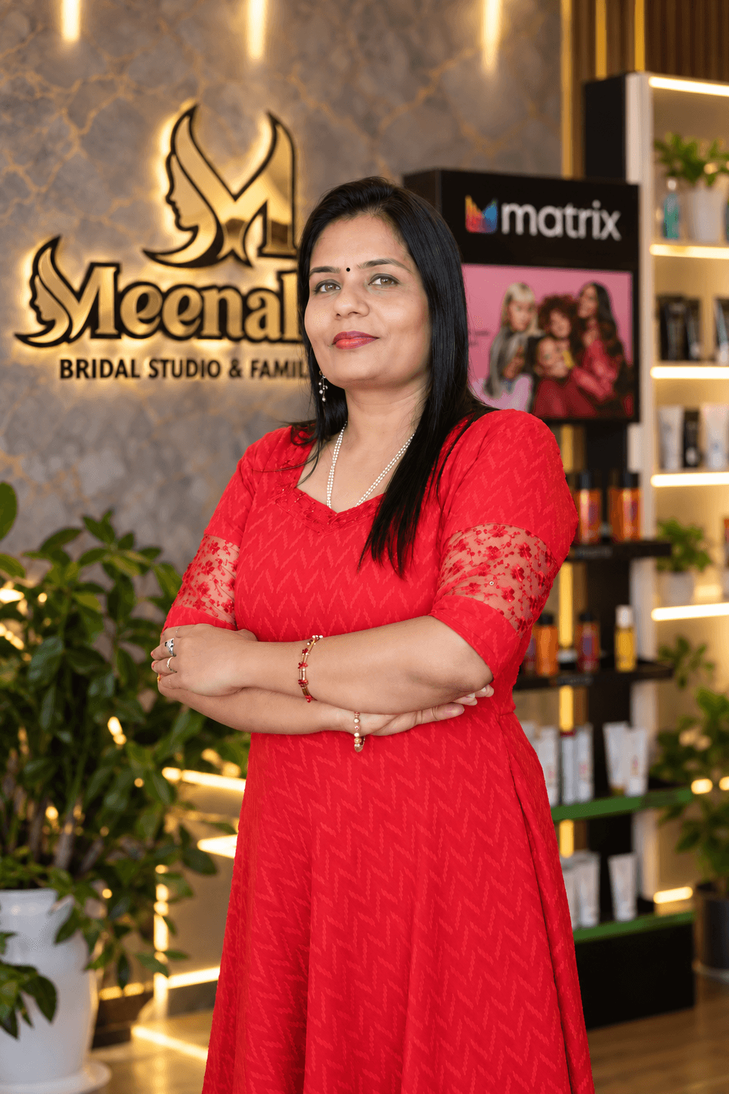 Harshaja, founder of Meenakshi Bridal Studio & Family Salon
